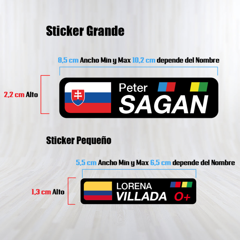 Stickers en Vinilo LAMINADO. Versión PRO MOTO. Pack 4 GRANDES + 4